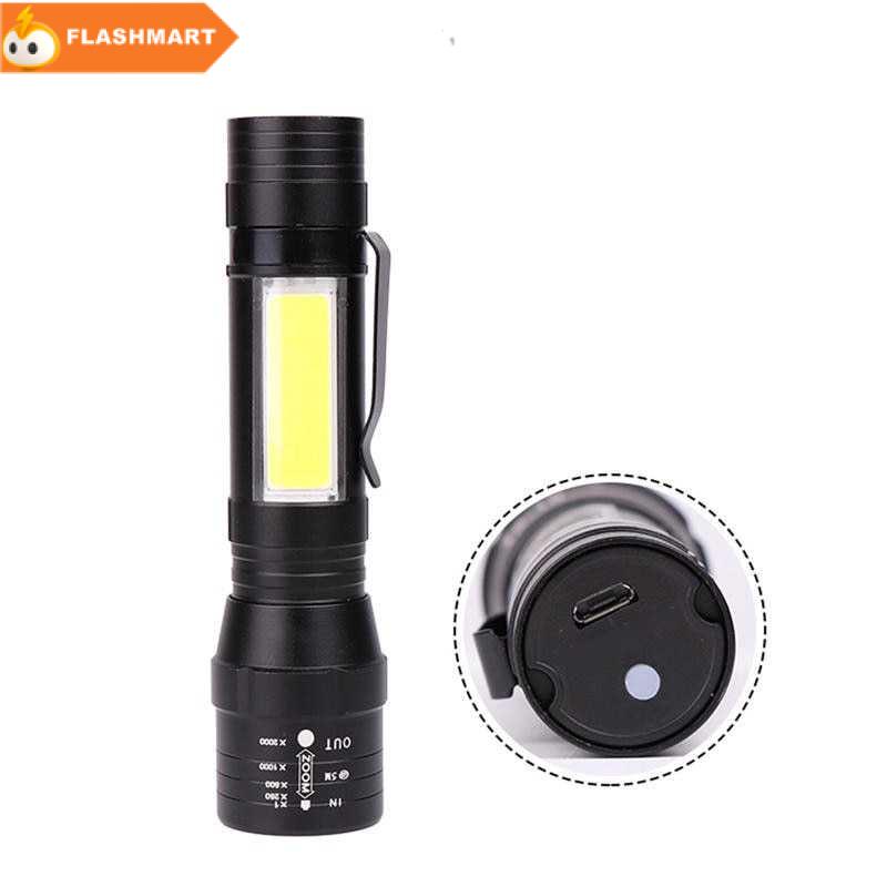 FLASHMART Senter LED USB Rechargeable XML-T6 + COB - 1907