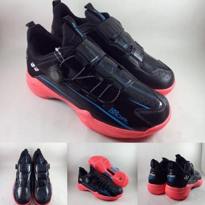 Sepatu Badminton Bulu Tangkis Yonex BOA 88D Dial Black Peach Blue