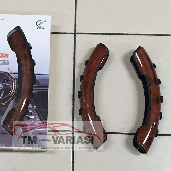 4D Cover Sarung Pelindung Stir Mobil Wood Coklat Anti Slip