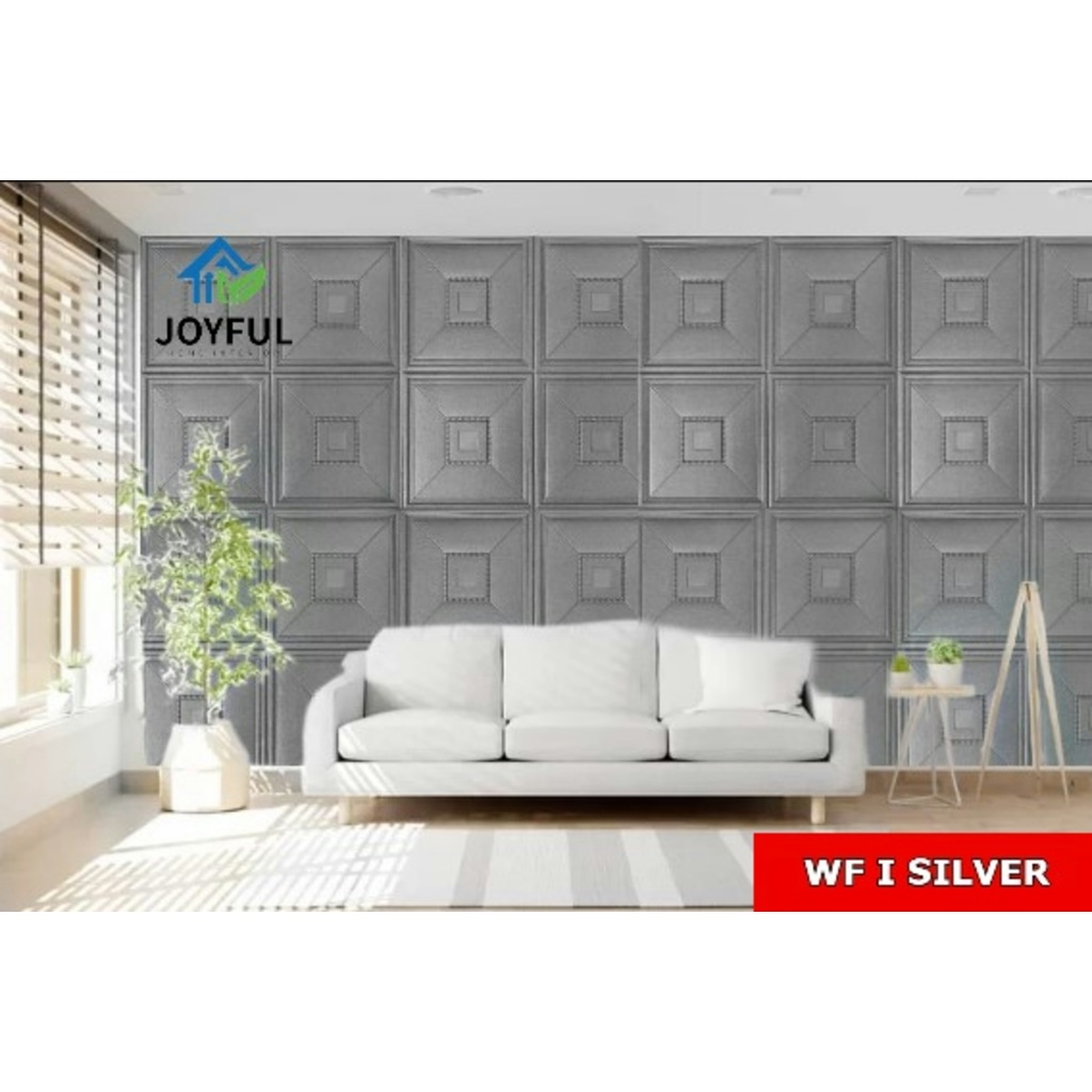 WALLPAPER 3D FOAM (70X70CM) • MOTIF KOTAK • High Quality