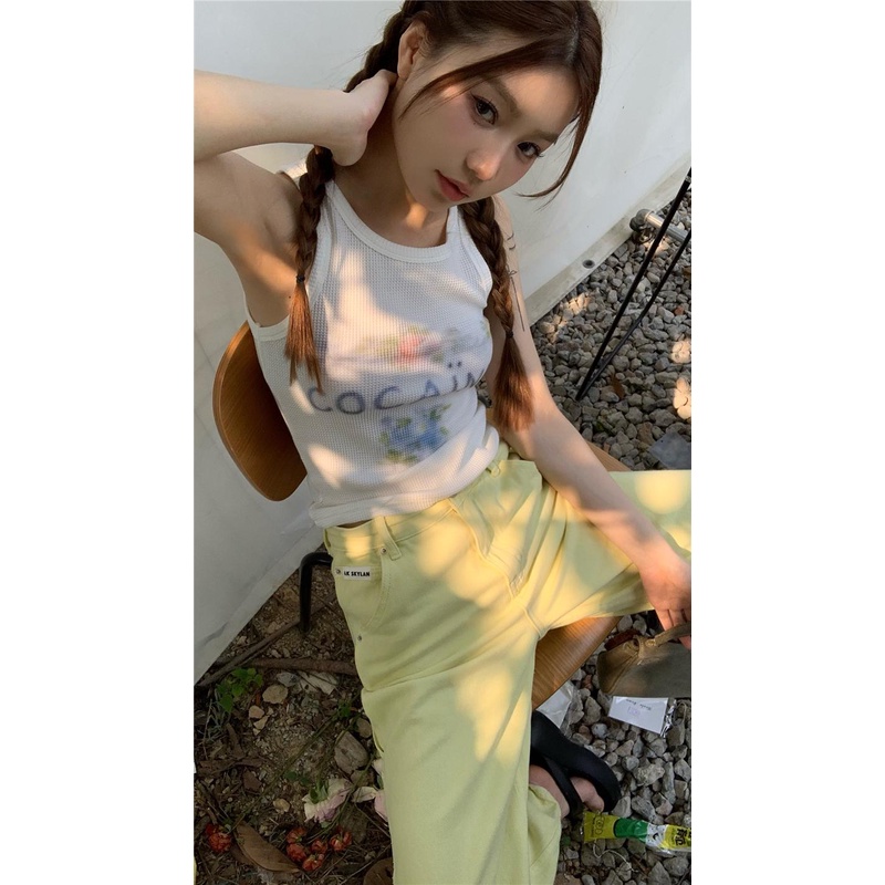 08#Tembakan Nyata Hemat Biaya Pencetakan Yang Menyenangkan Smudges Potongan Pas Badan Rompi Suspende