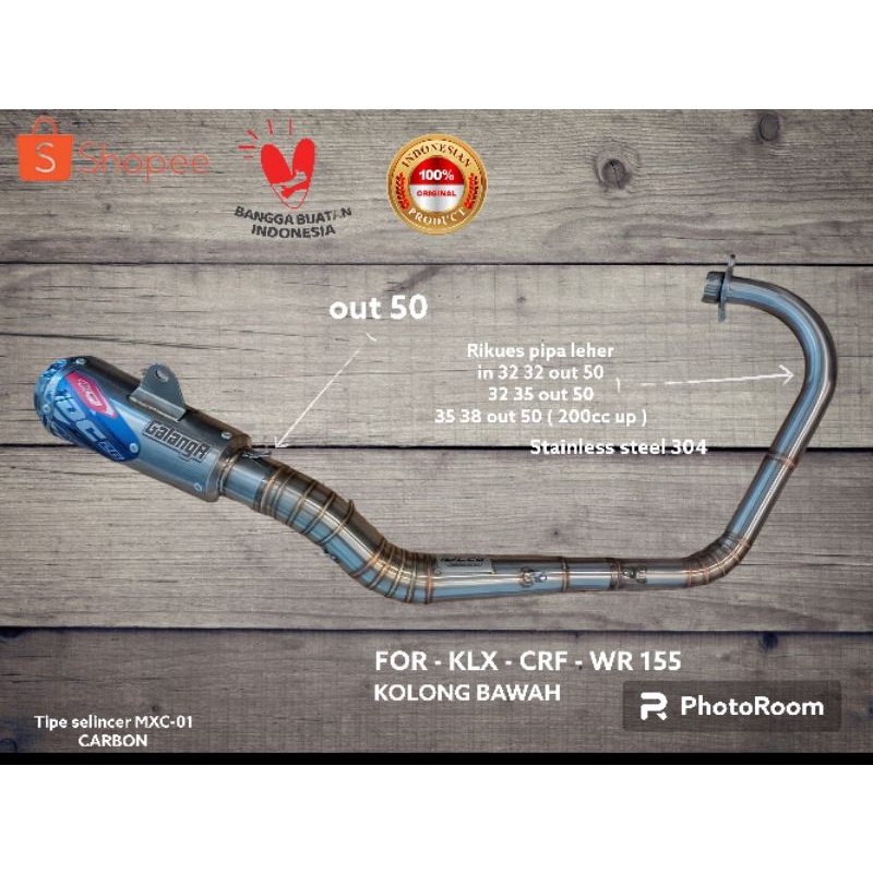 Knalpot klx crf kolong bawah supermoto wr155 original idc 26