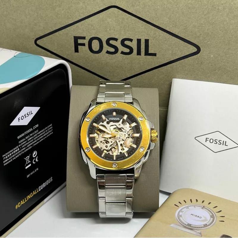 JAM TANGAN AUTOMATIC FOSSL FREE BOX MEKANIK ALL STAINLISS STEEL KINETIK