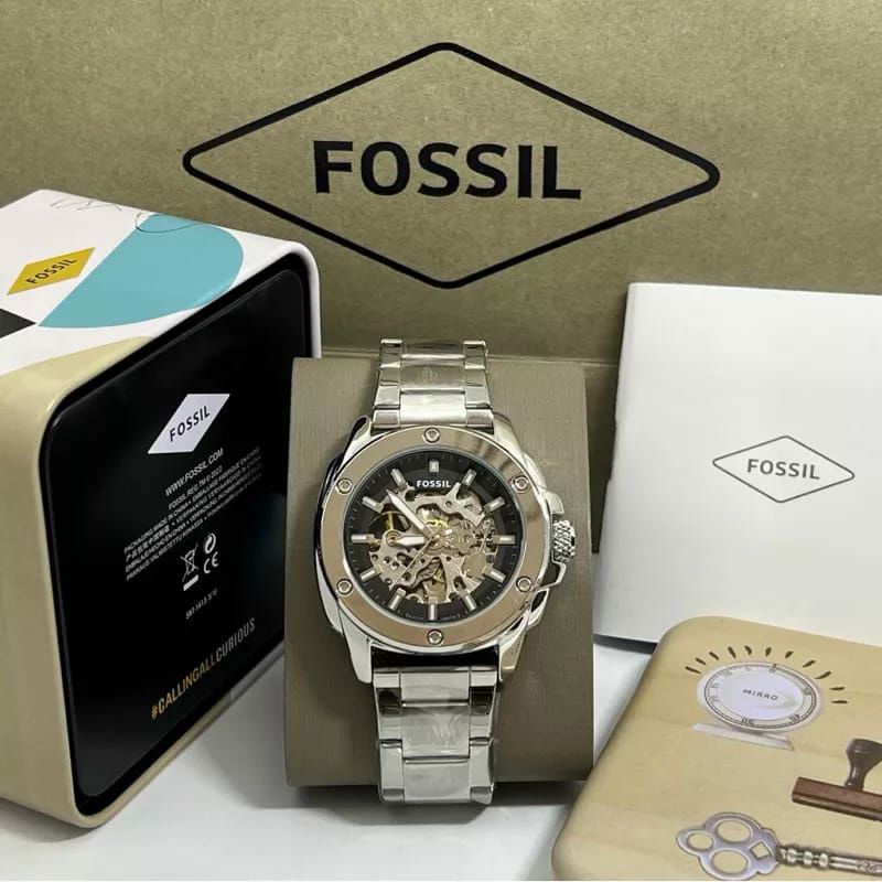 JAM TANGAN AUTOMATIC FOSSL FREE BOX MEKANIK ALL STAINLISS STEEL KINETIK