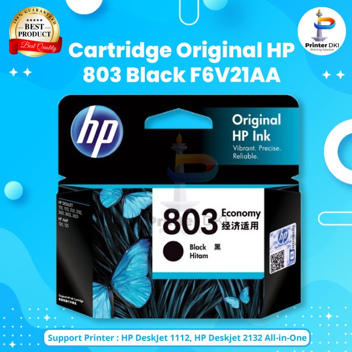 Terlaris Hp 803 Color F6V20Aa Cartridge Tinta Printer Deskjet 1112 2132 2623