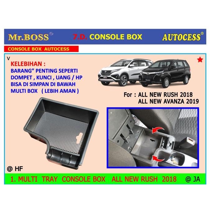 Multy Tray Console Box All New Rush 2018 " Aksesoris Mobil "