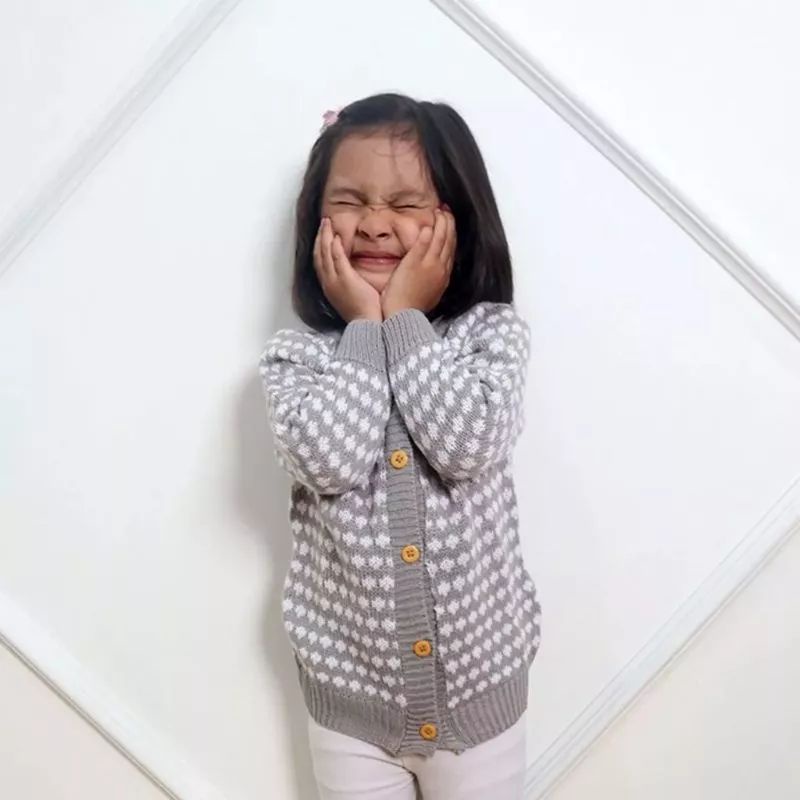 Kids Cardy Bintik Polka rajut Anak