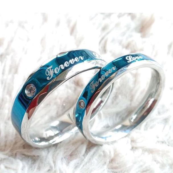 Cincin couple tunangan cincin titanium asli perhiasan anti karat