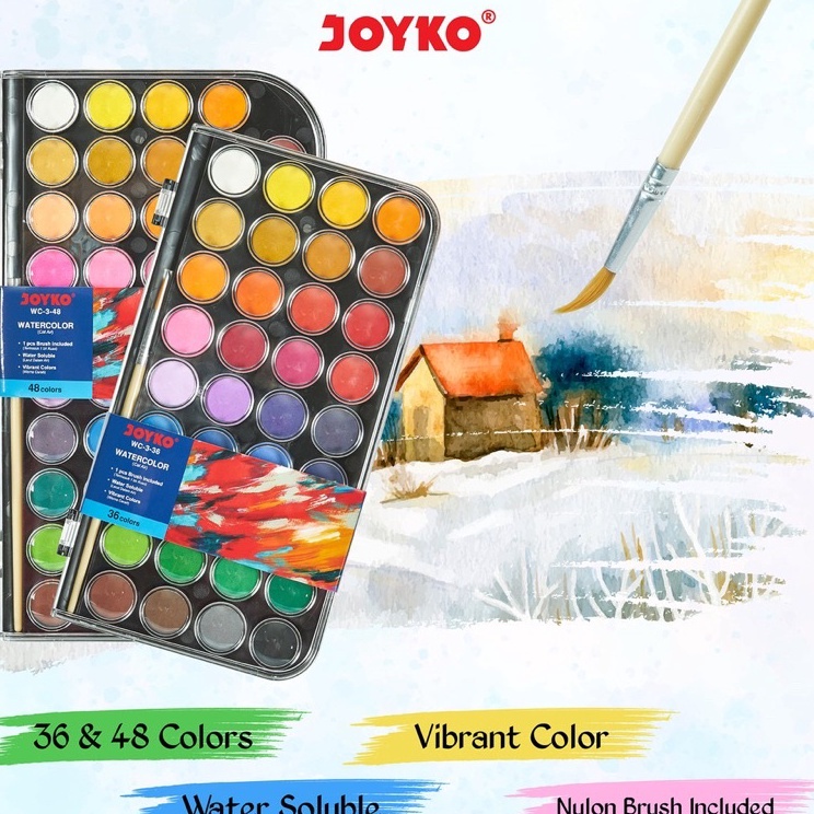 

Diskon s/d 40% Joyko Watercolor Set Cat Air WC-3 Isi 36 Warna