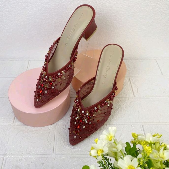 KEYRA MAROON WEDDING SHOES