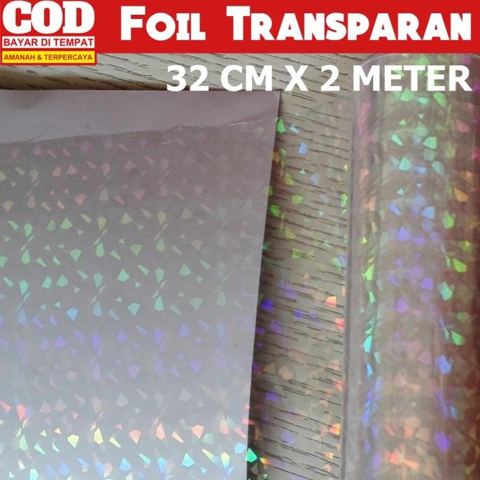 Hologram Transfer Foil Transparan Motif Pecah Kaca Kecil Hot Stamping