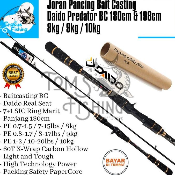 Joran Pancing Baitcasting Daido Predator BC 180cm(PE 0.8-1.7 & PE 1-2)