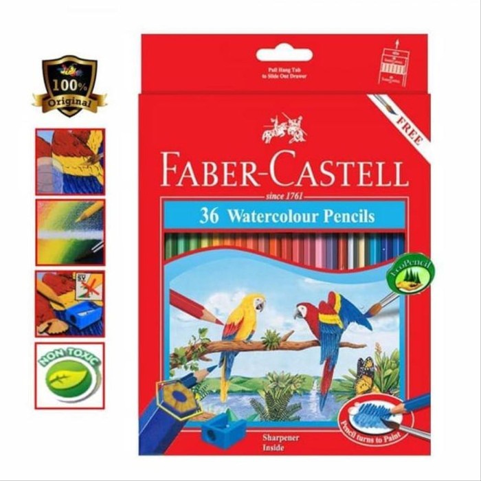 

SET 36 PENSIL WARNA FABER CASTELL WATERCOLOR CAT AIR