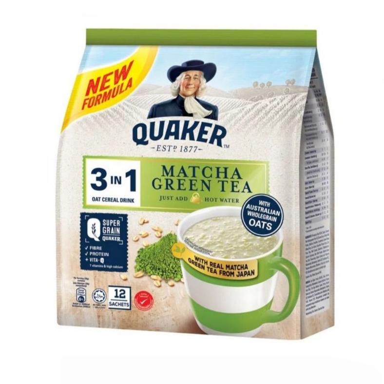 

QUAKER 3 in 1 Matcha Green Tea Oat Sereal Malaysia (12 sachet) Best Seller