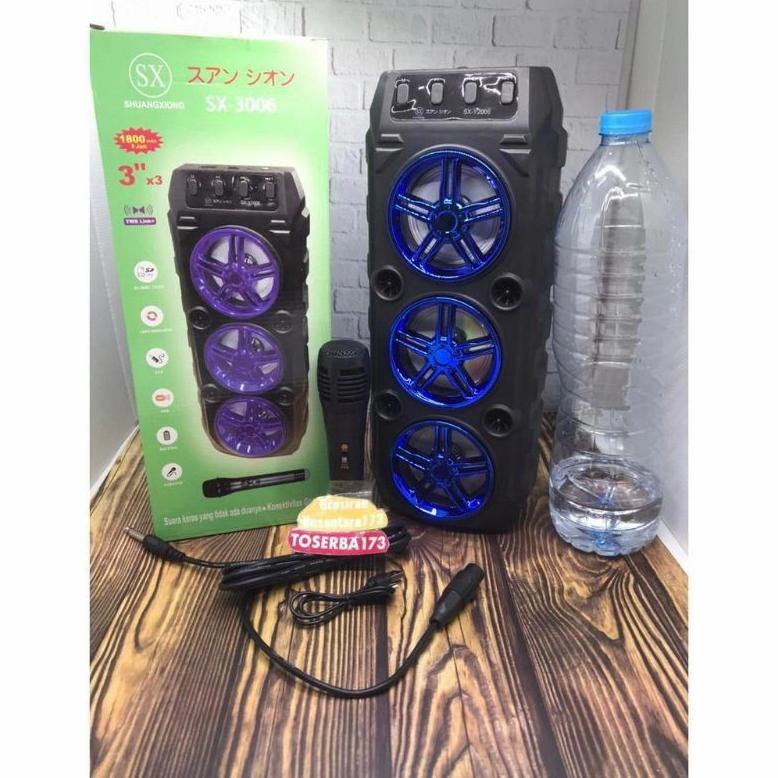 Special SPEAKER MINI KARAOKE 3 TINGKAT SX-Y3006 BONUS MICROPHONE - SPEAKER mantap salon ,salon super