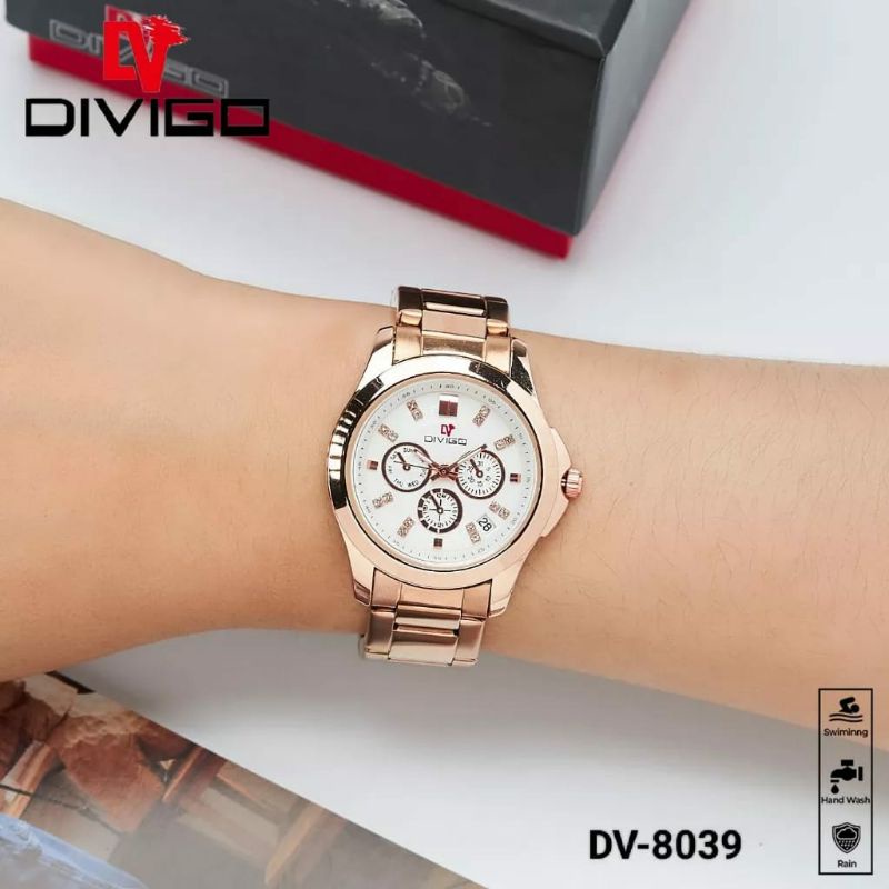 Jam Tangan Divigo 8039 Original Stainliss Steel Wanita Terlaris