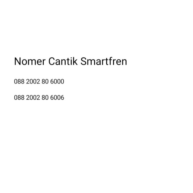Nomer Cantik Couple Smartfren