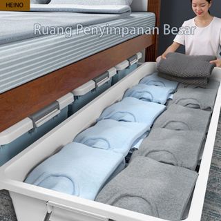 HEINO Kotak Penyimpanan Serbaguna Di Bawah Tempat Tidur Container Box Folding Box Bukaan Samping Box Container Plastik Box Baju Kotak Penyimpanan Folding Storage Box Organizer