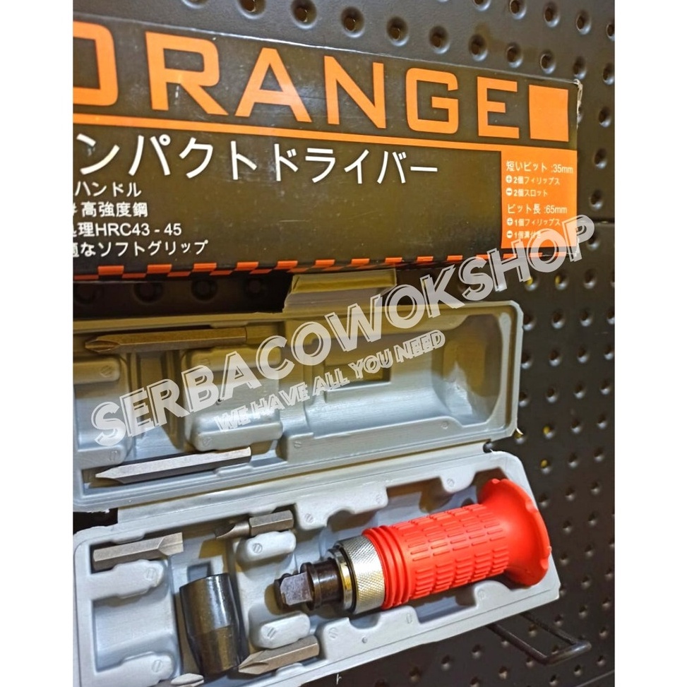 [KODE ES0CN] Orange Obeng Ketok Putar Set 6 Pcs Vessel Impact Screwdriver Set Box Termurah Berkualitas