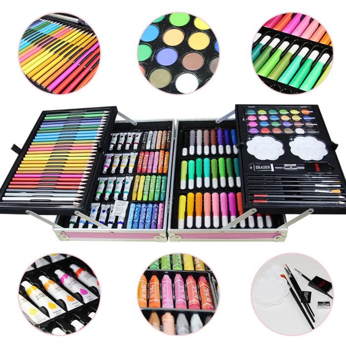 

Best Seller 145 Pcs Pensil Warna Anak Case Art Color Brush Crayon Bag Painting Set