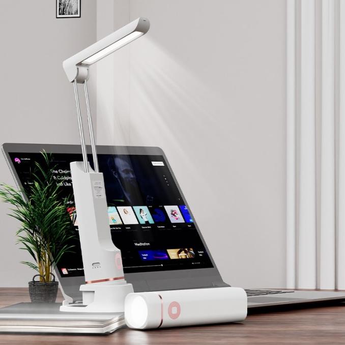 4 In 1 Powerbank + Lampu Meja + Senter + Tatakan Hp Table Lamp Holder