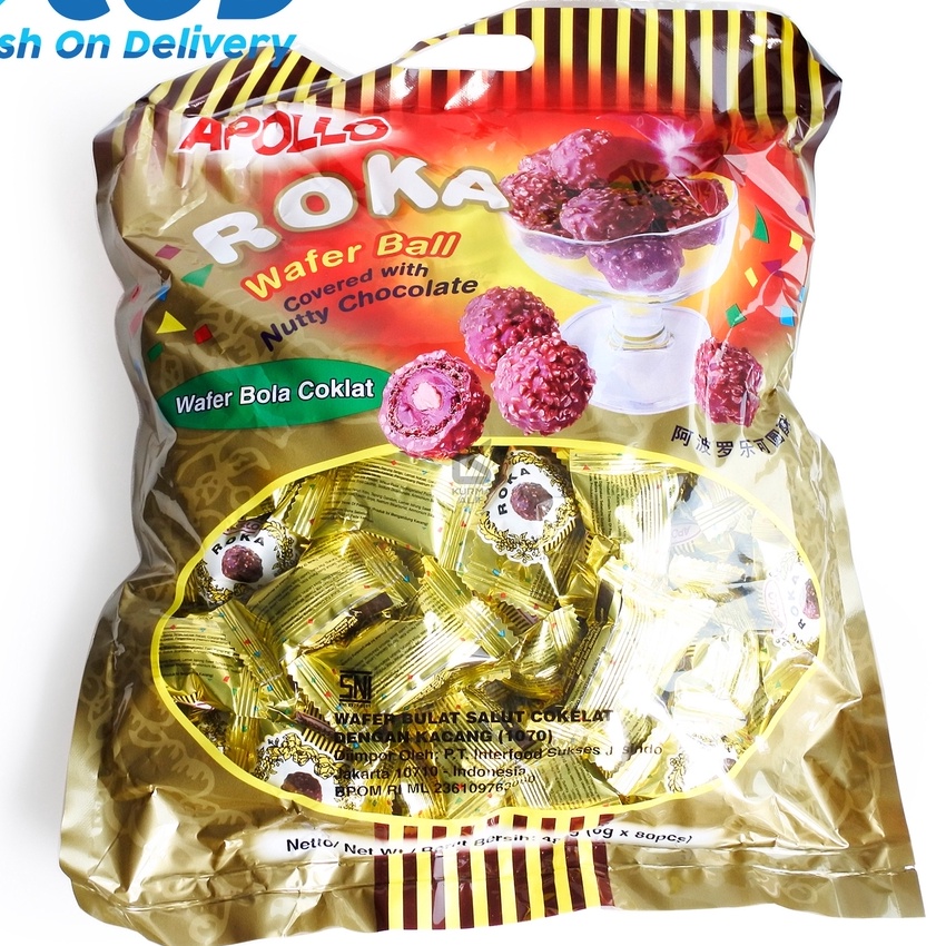 

Discount | KI3 | Roka Apollo Wafer Ball Coklat Isi 70 Pcs Original