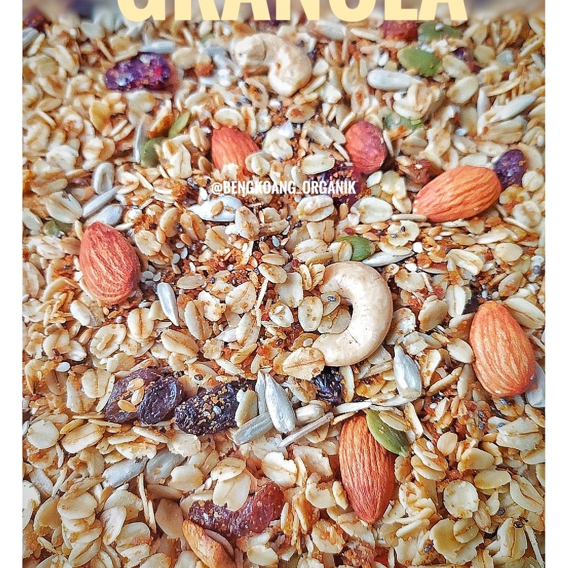 

Promo | FG2 | SUPER GRANOLA 1KG (Vanilla Flavour & 14 MIX) - Rolled Oat, Almond, Cranberry, Cashew, Pumpkin seed, Raisin, Flaxseed