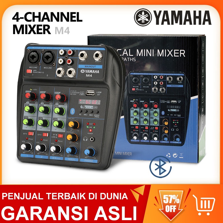 Ready stock Mixer Audio YAMAHA M4 USB/Electro Bluetooth 4 Channel mendukung penyetelan mobil 12V MER