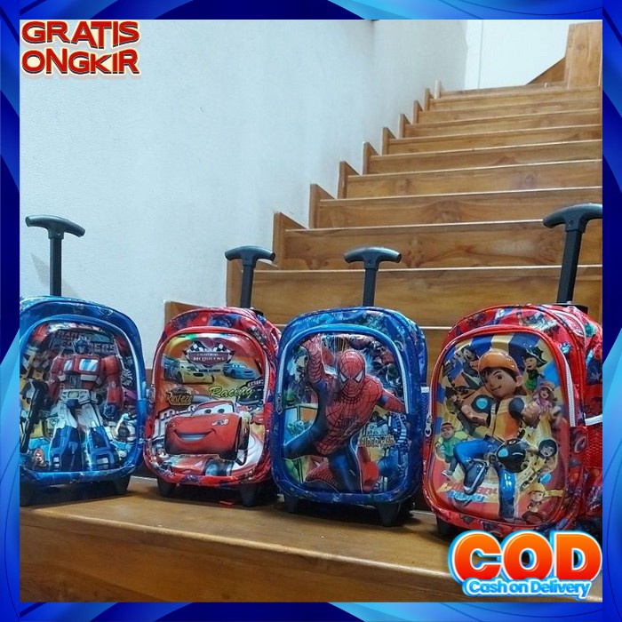Terbaik..Tas Premium Anti Air Murah Kartun Tayo Troly Tk J3X6 Motif Kecil Ransel Perempuan Laki-Laki