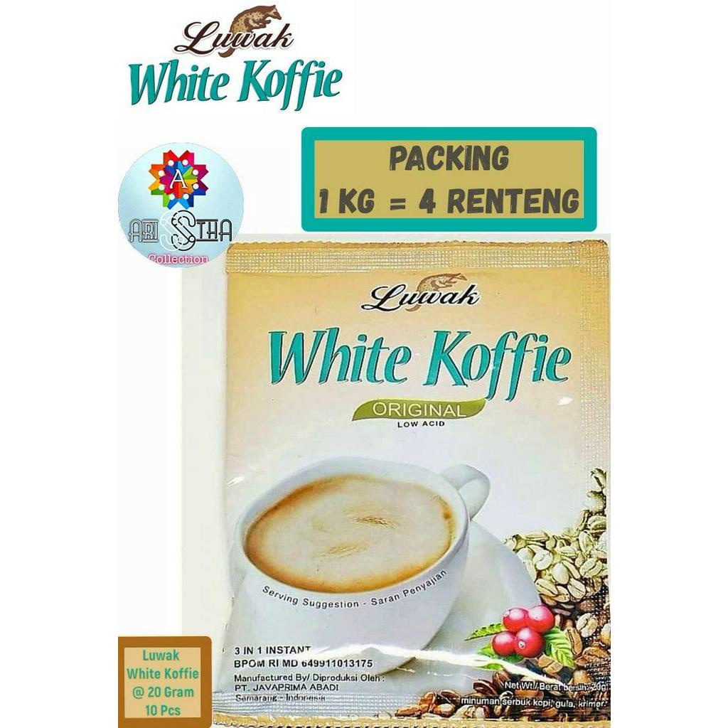 

Luwak White Koffie. Kopi Instan 10 x 20 Gram. Kemasan Renceng