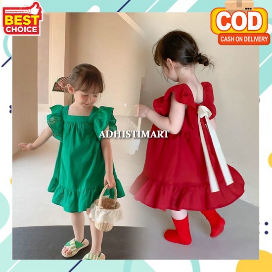 Dress Anak Perempuan Import Dress Anak Cewek Korean Style Kecil Lucu Kekinian 2 3 4 5 Tahun Lengan P