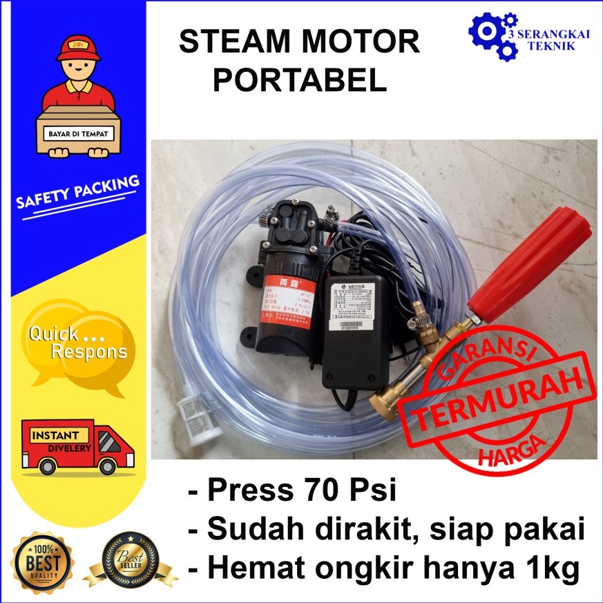 Big sale. [70SP] Alat Cuci Motor Mesin Stim Steam Jet Cleaner Pompa DC 12 Volt