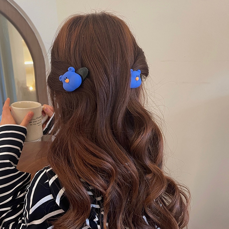 【Bayar di tempat】sweet Candy Color Beruang Kecil Jepit Rambut Aksesori Rambut Gadis Lucu Poni Jepit Rambut