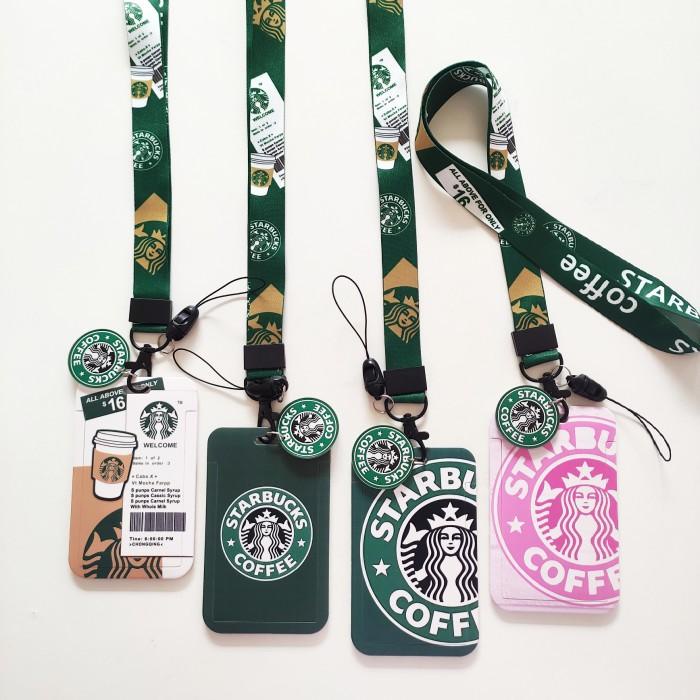 

Id Card Holder Name Tag Lanyard / Kalung Kartu Logo Starbucks Coffee