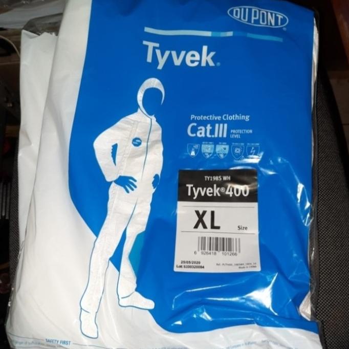 tyvek dupont 400 apd / Baju pelindung Medis tyvek Dupont Size XL