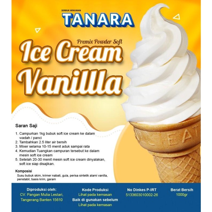 

Best Seller Bubuk Soft Ice 1 Kg - Serbuk Es Cream - Bandar Powder