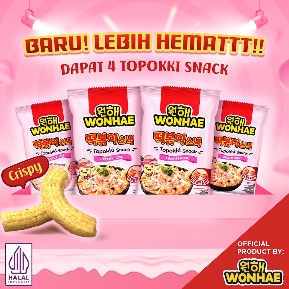 

6.6 Flash Sale PAKET ISI 4 - Mujigae by Wonhae Topokki Snack Creamy Rose 80 gr / Makanan Snack Teobokki Krim Krem Rose / Tteokbokki / Teopokki / Topoki / Cemilan Makanan Instan Korea Halal
