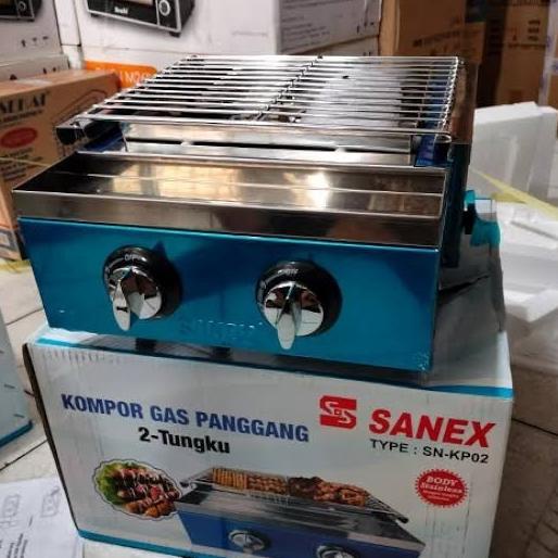 Sanex Kompor Pemanggang Sn-Kp02 Pemanggang Bakar Sosis 2Tungku Griller