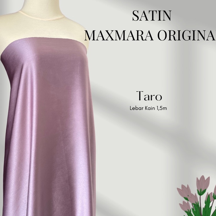 (C♥9J✪) Kain Satin Saten Silk Lux Ori Bahan Maxmara Meteran Mewah Warna Ungu Taro kekiniian