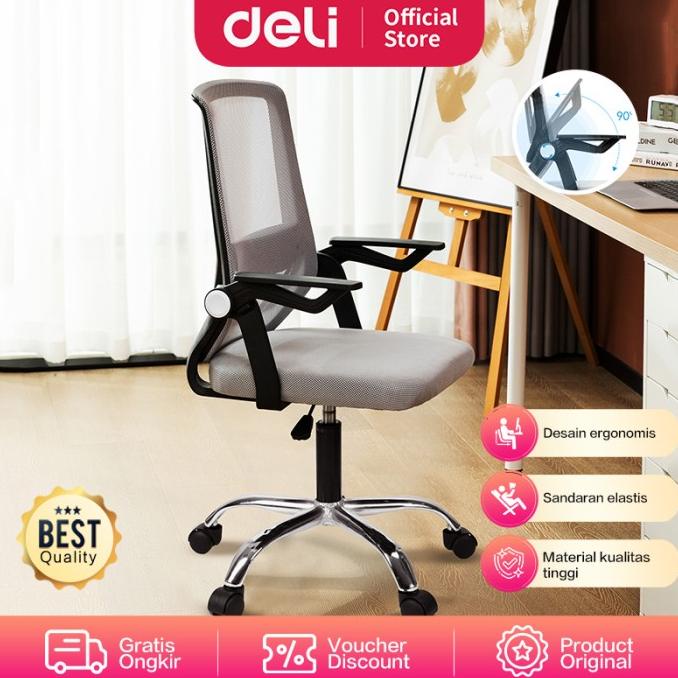 Deli Office Chair / Kursi Kantor Kerja Jaring Desain Ergonomis E4931