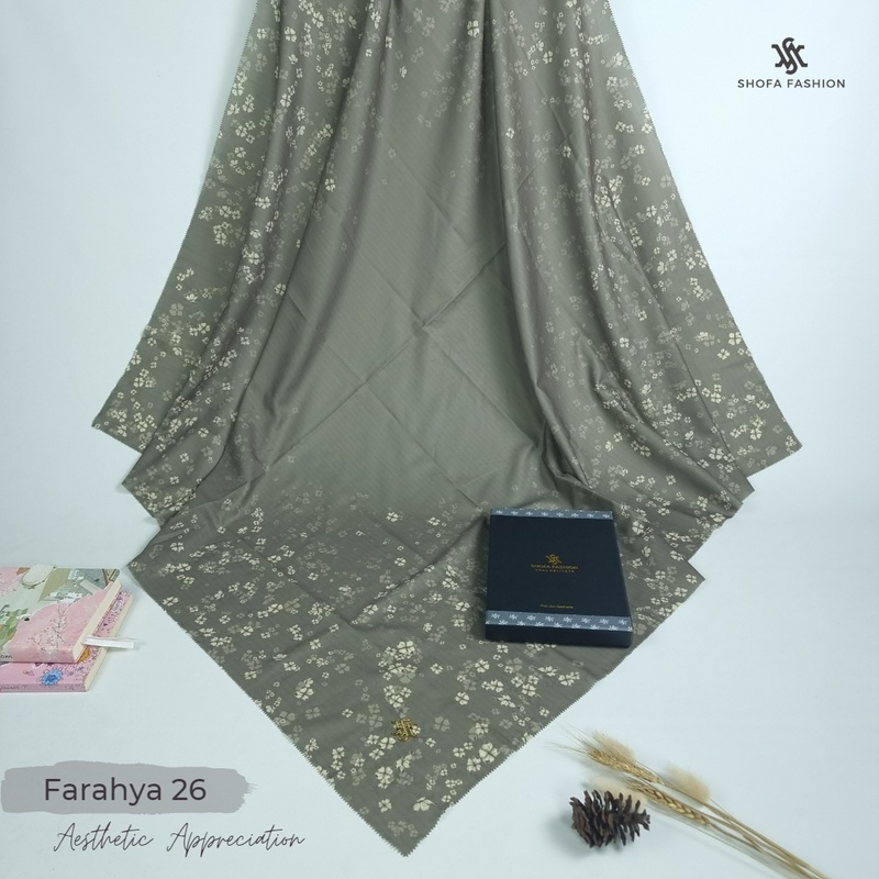 (Farahya 026) Shofa Fashion - FARAHYA PART 3  Series Hijab Segi Empat Voal Motif Orin Hardbox