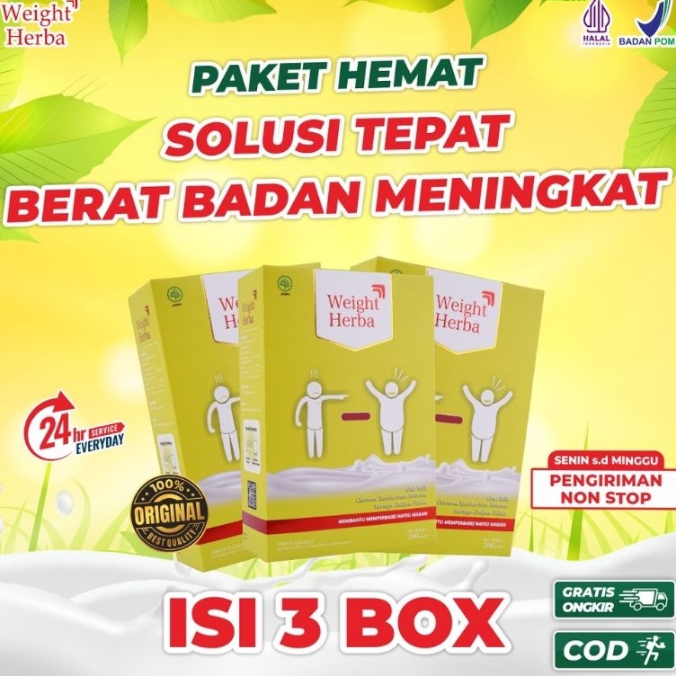 

☍✭✽ Paket 3 Box Susu Weight Herba Penambah Berat Badan Diskon