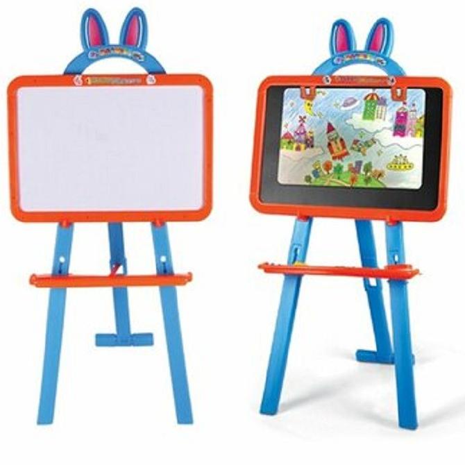 

Mainan Anak Learning Easel 3 In 1 Papan Tulis Magnet Black White Board