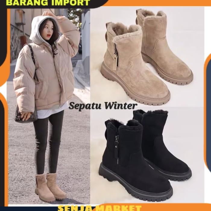 Terlaris Sepatu Boots Boot Bot Winter Boots Musim Dingin Salju Import Wanita