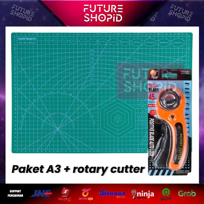 

Terlaris Paket Cutting Mat A3 (2 Sisi) + Rotary Cutter 45Mm Craft Desain Ukir