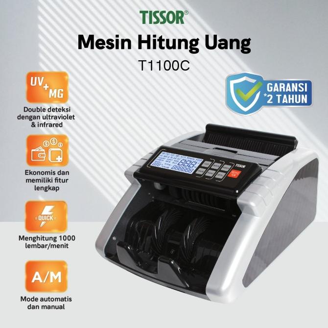 

Tissor T1100C Mesin Penghitung Uang - Alat Hitung Uang Money Counter