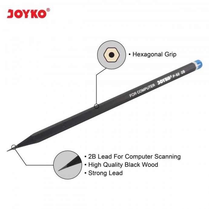 

PENSIL JOYKO P-92 BLACK WOOD 2B [PACK]