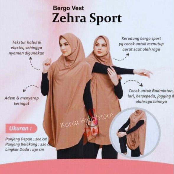 Hijab / Jilbab Sport Syari ZEHRA / Jilbab Olahraga Syari ZEHRA Sport