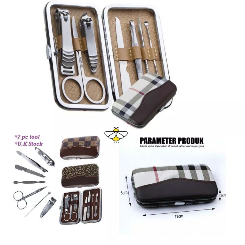 Alat Manicure Pedicure Set isi 7 Manikur Set Tools Kit Travel 7 in 1 Free Box/1 set Gunting kuku Karakter