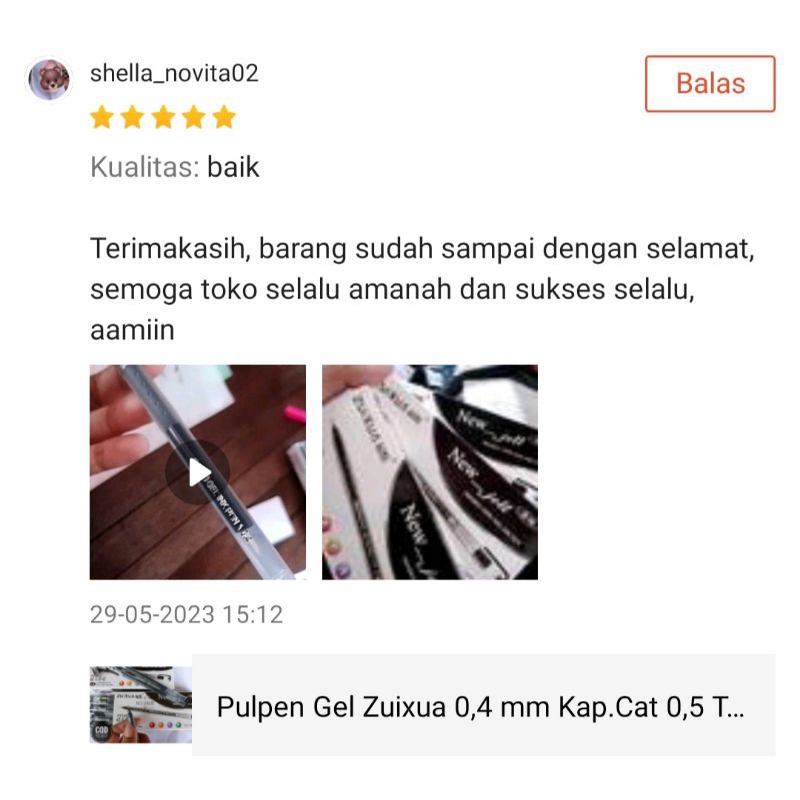 (12 pcs) Pulpen Gel Zuixua 0,4 mm Tinta Hitam Murah/ Pen Gel Berkualitas Murah / Bolpoint gel